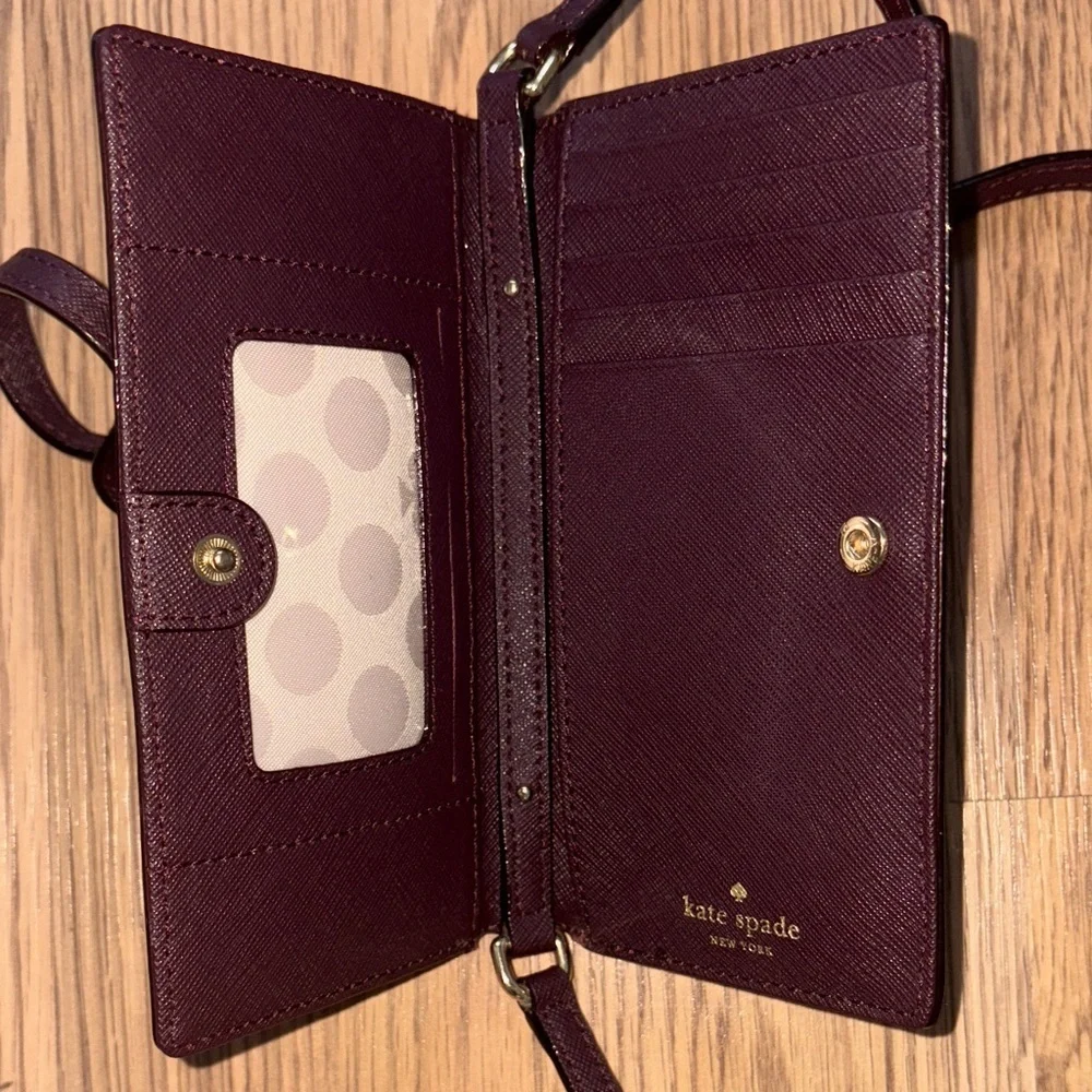 Kate Spade Deep Burgundy Crossbody wallet Bag